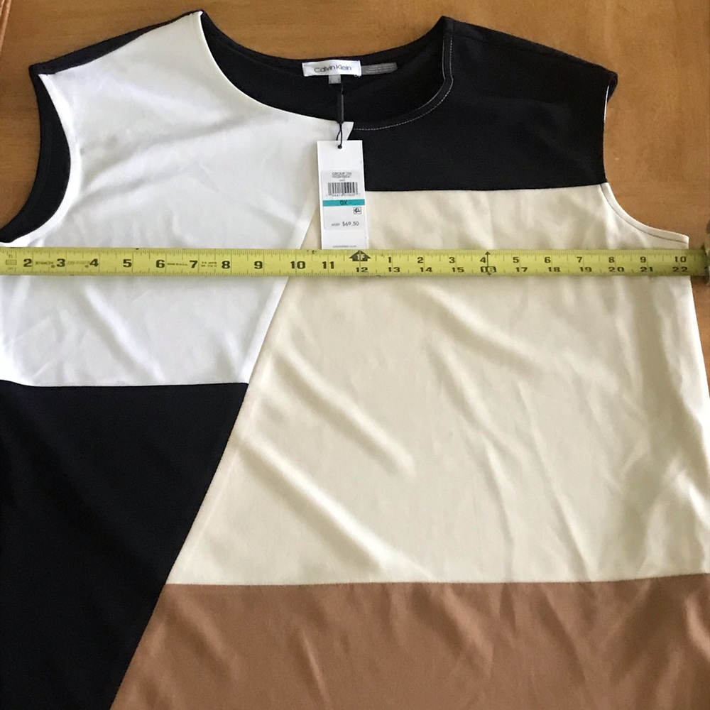 Calvin Klein NWT Woman 0X Colorblock Shell Top - Picture 2 of 9